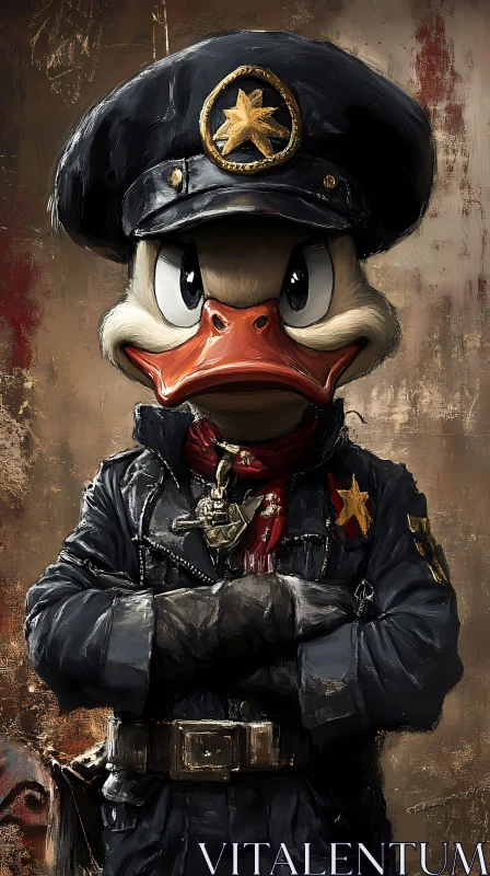 AI ART Authoritative Cartoon Duck Character