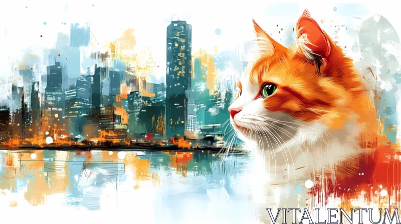 Urban Feline Art AI Image