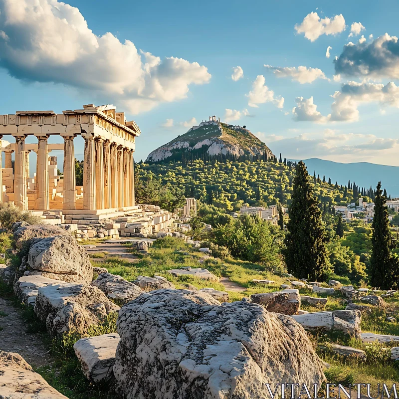 AI ART Parthenon Ruins in Athens