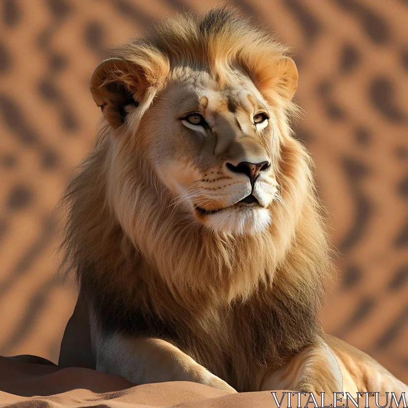 AI ART Lion in the Sands