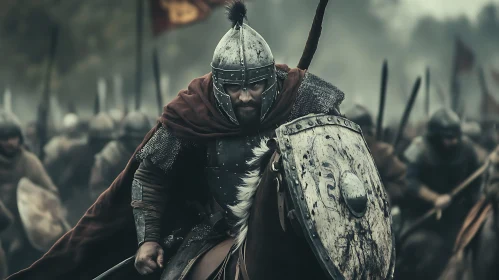 Armored Warrior in Battle Formation