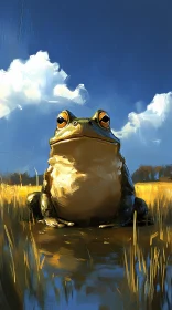 Frog in a Grassy Landscape