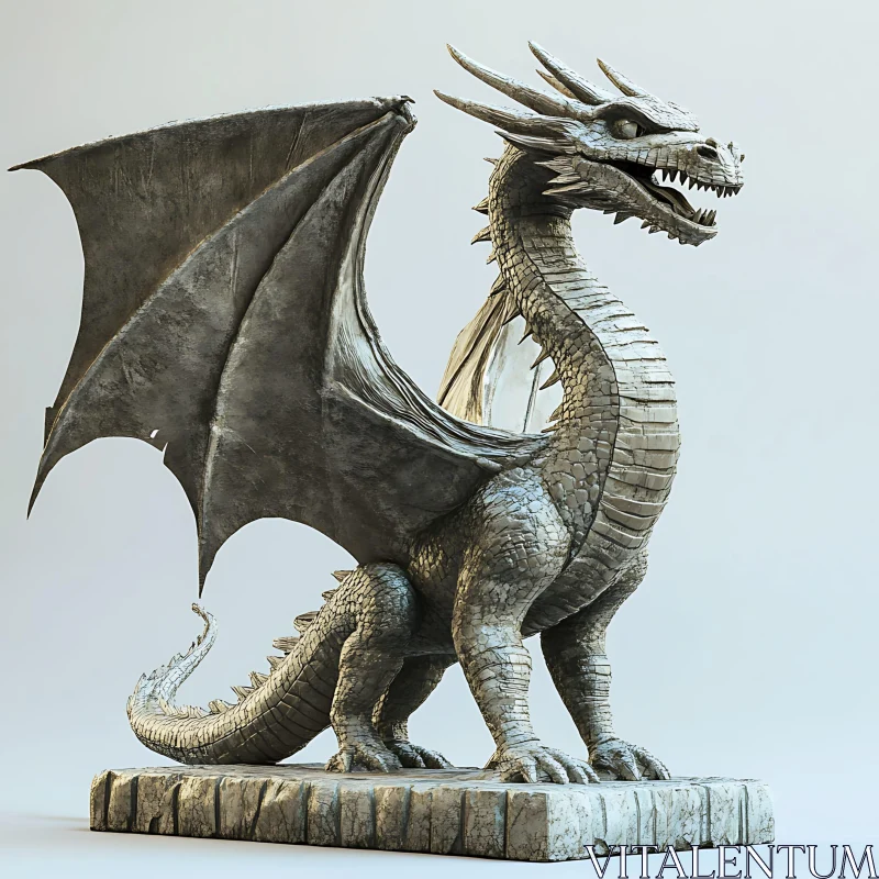 AI ART Dragon Stone Statue