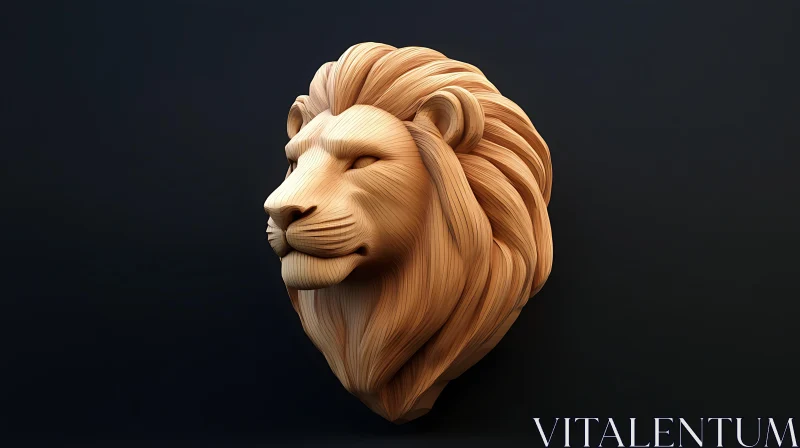 Lion Head Carving AI Image