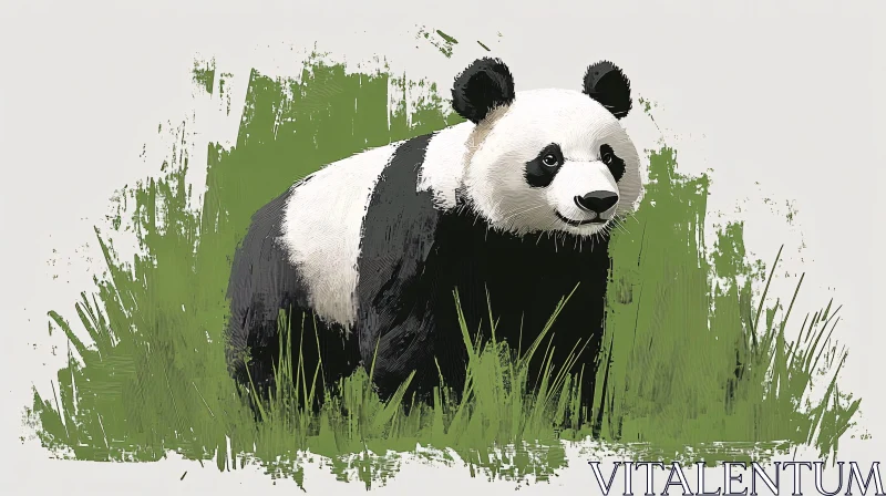 Artistic Panda Illustration AI Image