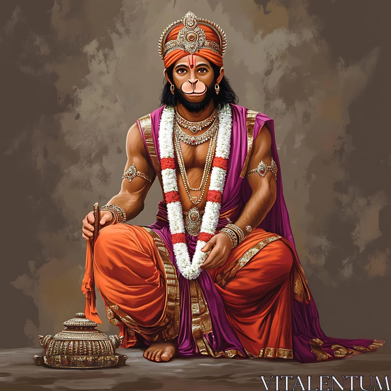 Hanuman, the Hindu God AI Image