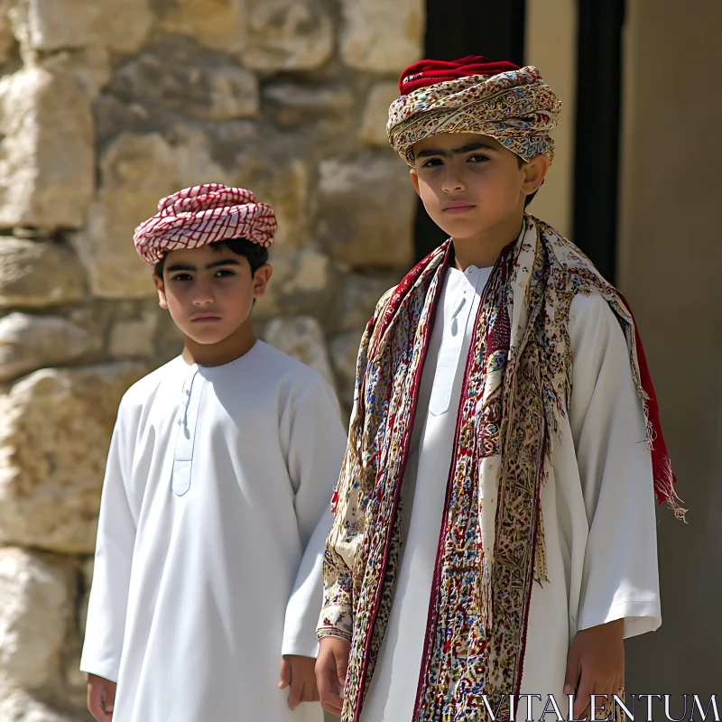 AI ART Boys in Oman Traditional Clothes