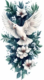 Graceful Dove and Lush Florals