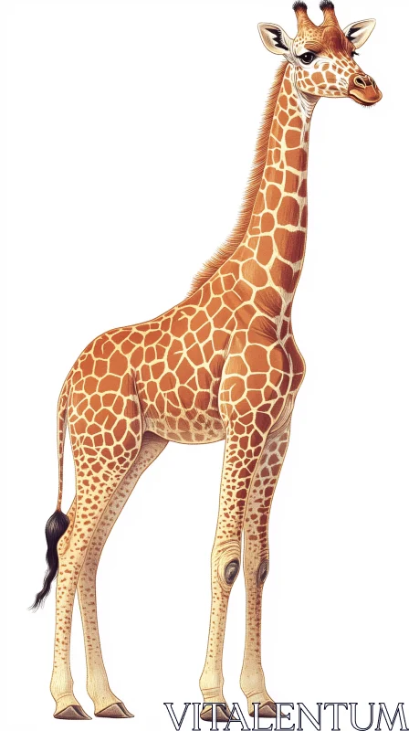 Giraffe Art Illustration AI Image