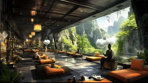 Tranquil Interior with Mountain Vista