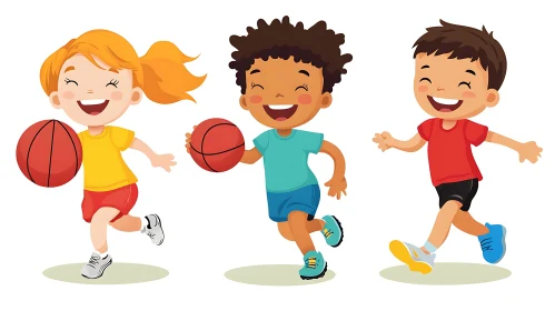 Cartoon Children's Basketball Game