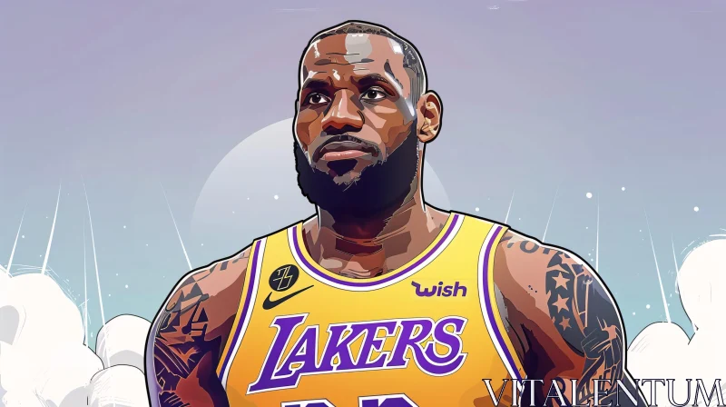 LeBron James Lakers Art AI Image