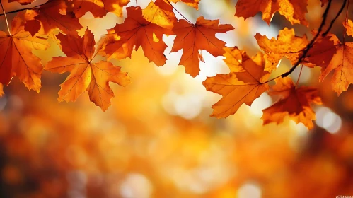 Fall Foliage: Maple Leaves in Autumn Sunlight