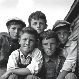 Monochrome Youth: A Vintage Boys Portrait