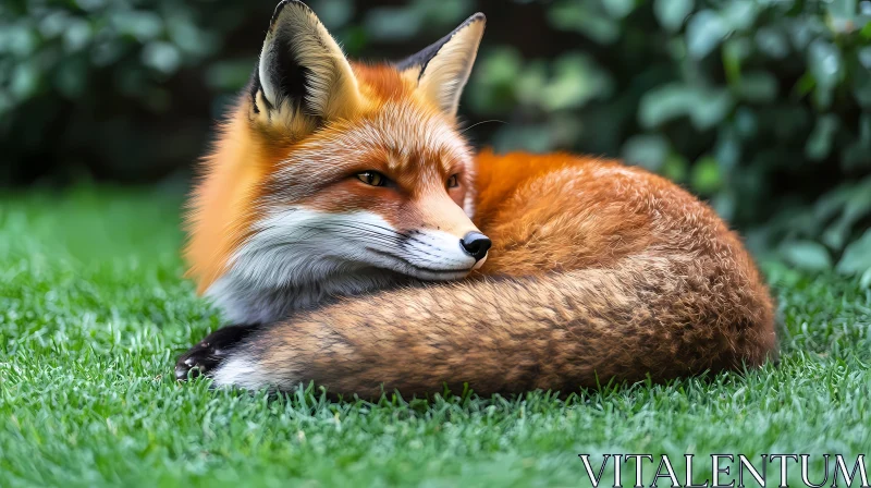 Quiet Wild Fox in Nature AI Image