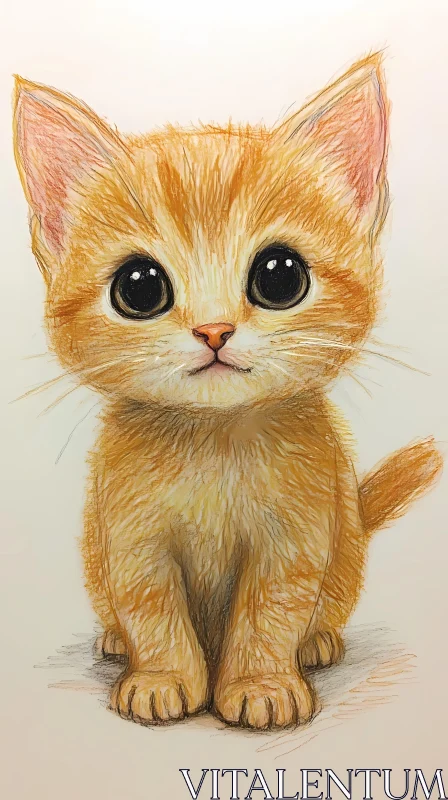 AI ART Cute Kitten Drawing