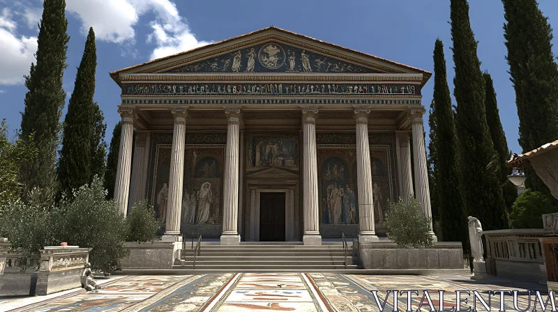 AI ART Classical Roman Temple with Murals