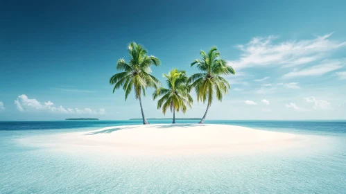 Serene Tropical Beach with Palm Trees