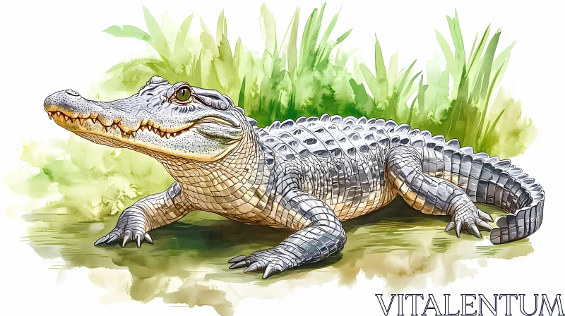 Crocodile Art in Wild Habitat