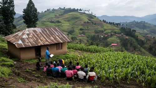 Children's Lesson in Rural Setting