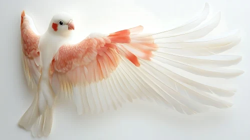 White Bird with Salmon Accents