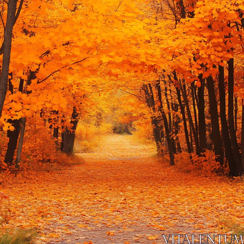 Fall Foliage Forest Trail Scene