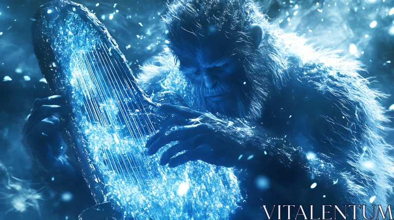 Frozen Music: Yeti Playing Harp