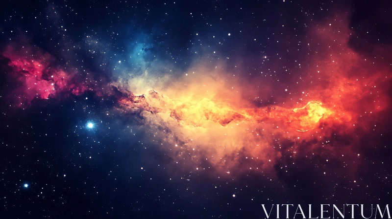 Colorful Nebula with Stars