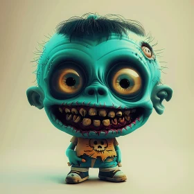 3D Cartoon Zombie - Creepy Yet Humorous Artwork
