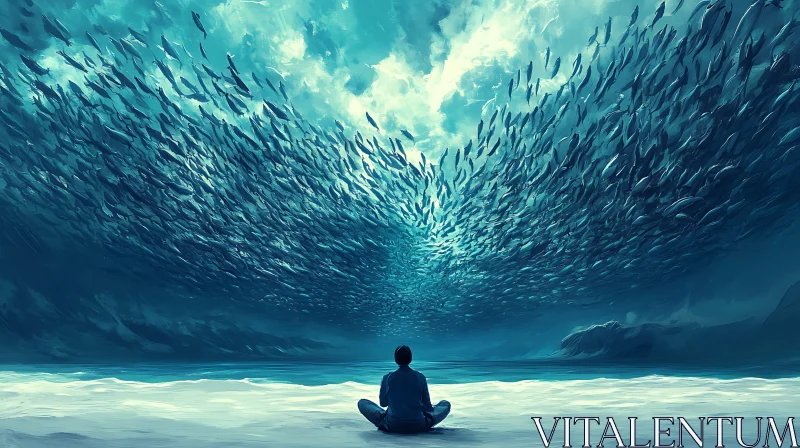 Serene Meditation by the Ocean