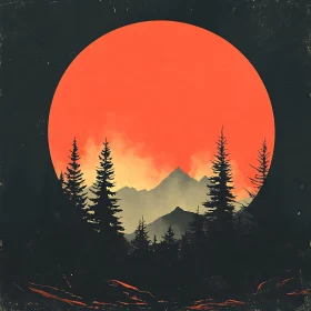Forest Silhouette at Sunset