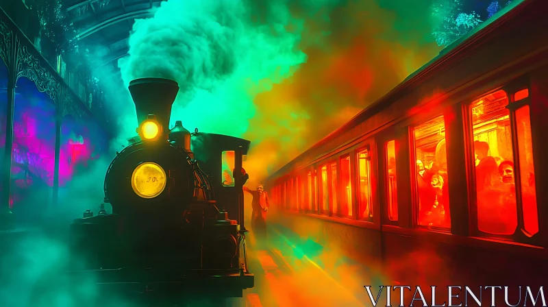 Old Locomotive with Passengers