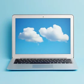 Cloud Computing Concept on Laptop