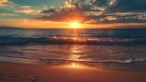 Serene Beach at Sunset