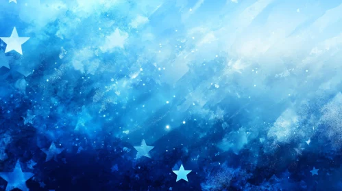 Celestial Blue Star Abstract Painting