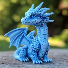 Blue Dragon Statue Close-Up