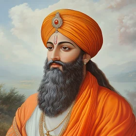 Man with Turban and Ornate Jewelry