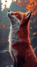 Enchanted Fox Amidst Leaves