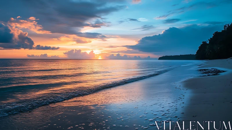 Calm Beach at Sunset