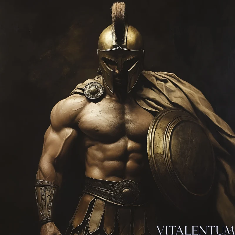 AI ART Ancient Warrior in Bronze Armor