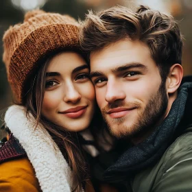 Smiling Couple Close-Up: A Moment of Love