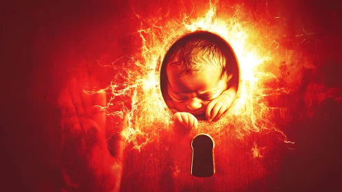 New Life's First Light: A Baby's Serene Portrait