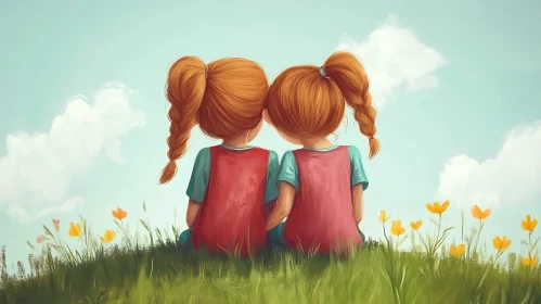Red-haired Girls in a Meadow