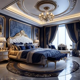 Elegant Bedroom with Grand Tufted Bed