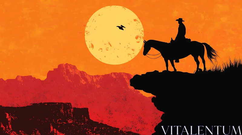 Western Rider at Dusk