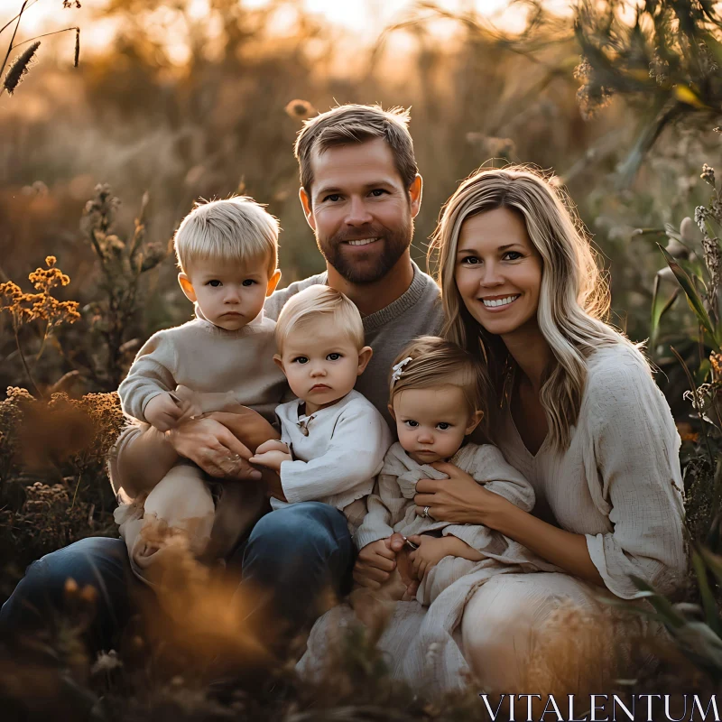Family Togetherness in Nature's Embrace AI Image