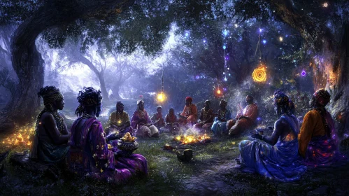 Forest Night Gathering