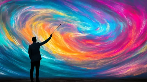 Swirling Colors Abstract Painting