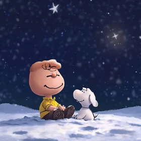 Starlit Night with Charlie Brown and Snoopy