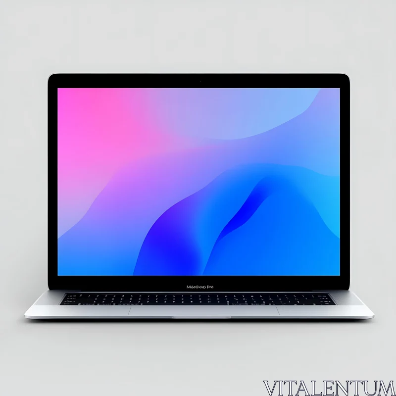 Stylish Silver Laptop with Colorful Screen